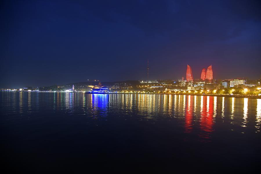 Flame Towers at Night