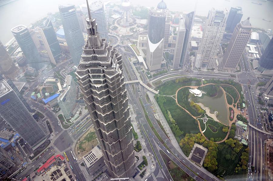 Looking Down onto Jin Mao Tower