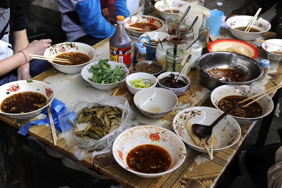 Menghun - Market, Food Stall