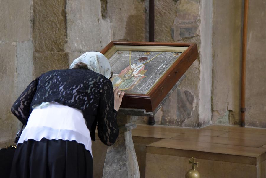 Mtskheta - Svetitskhoveli Cathedral; Praying Woman