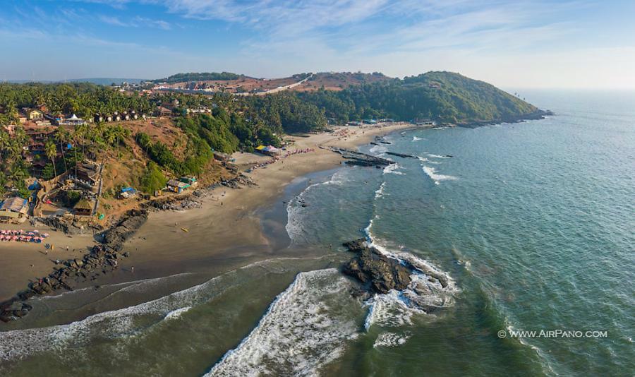 Vazran (Small Vagator) Beach. Northern Goa, India, © AirPano 