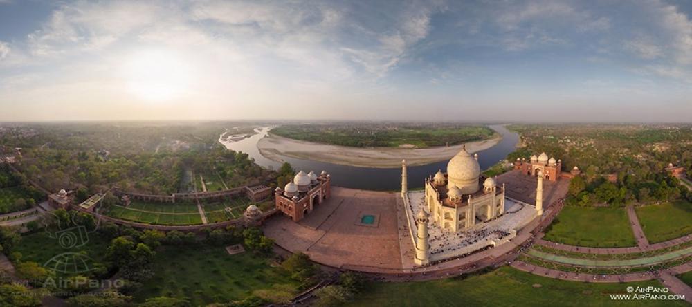 taj mahal birds eye view