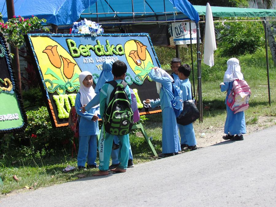 Schoolchildren on their Way Home