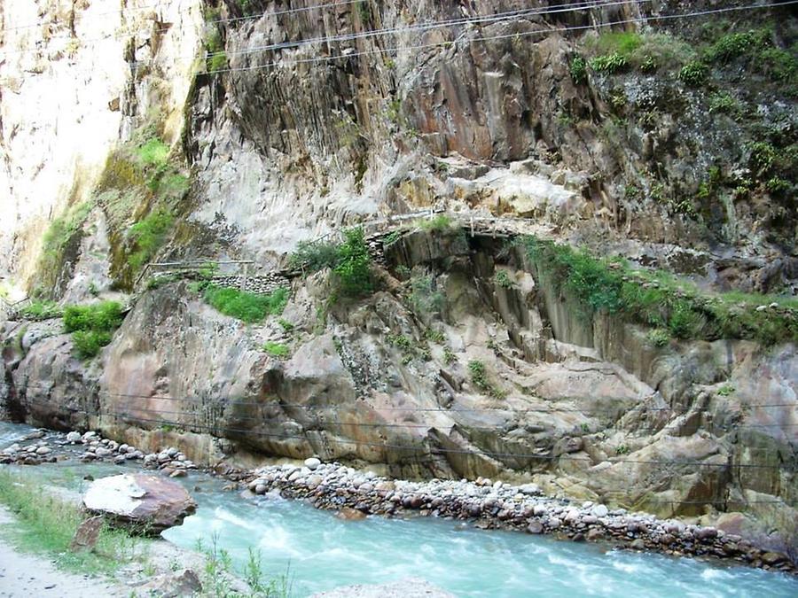 Neelum river flows through the valley