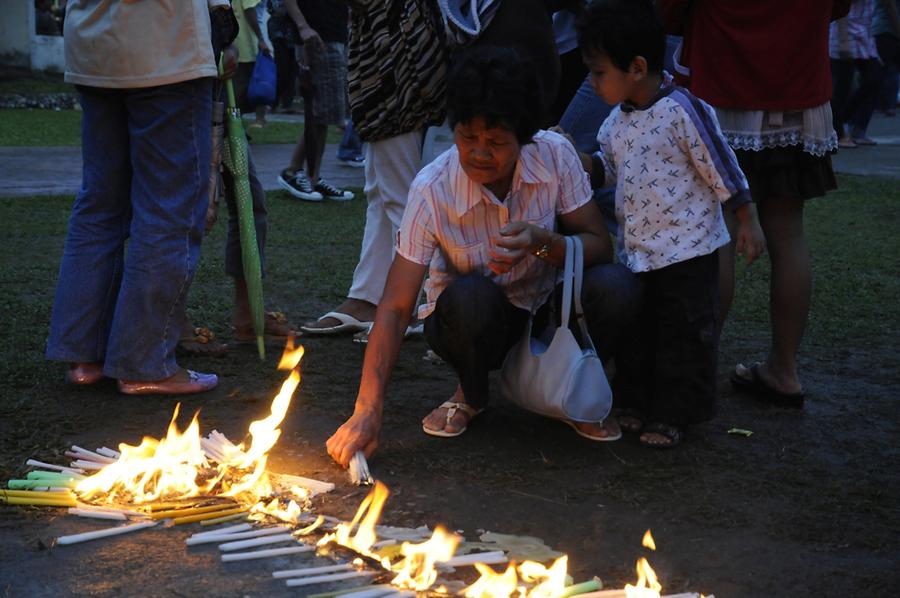 Candles in front of the Kalibo Church