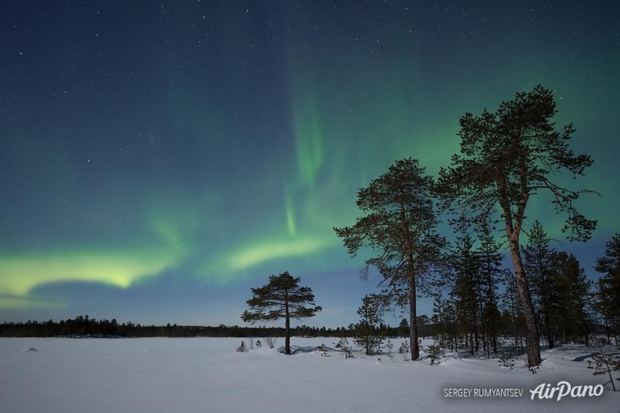 Northern lights on the Kola Peninsula, © AirPano 