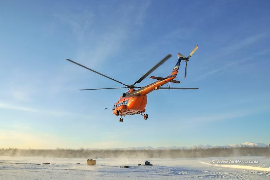 Helicopter on Kamchatka