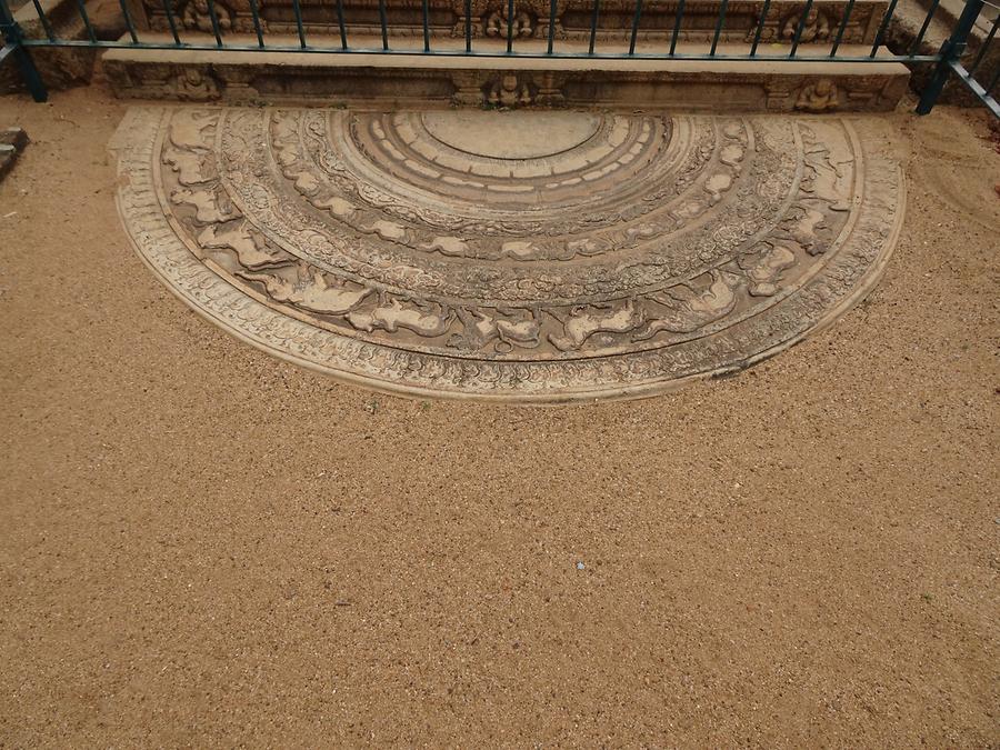 Anuradhapura - Ruins; Ratnaprasada, Moonstone