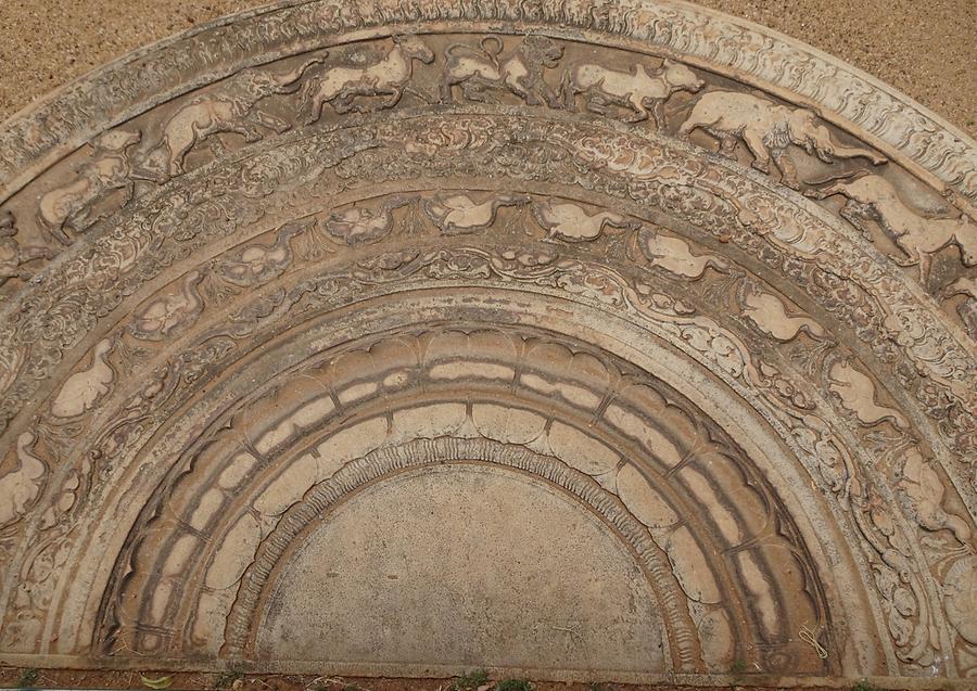 Anuradhapura - Ruins; Ratnaprasada, Moonstone