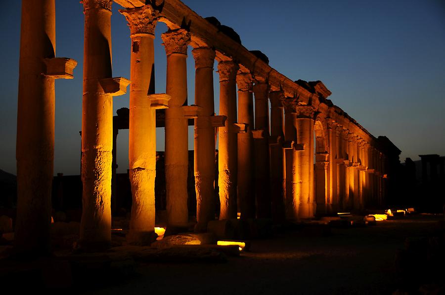 Palmyra at night