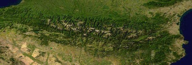 Satellite image of the Pyrenees