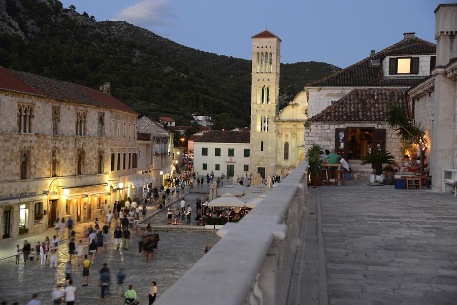 Hvar - Hvar City; Main Square at Night