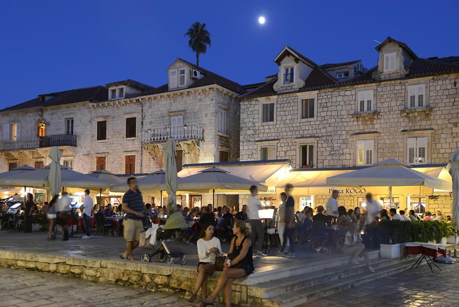 Hvar - Hvar City; Main Square at Night