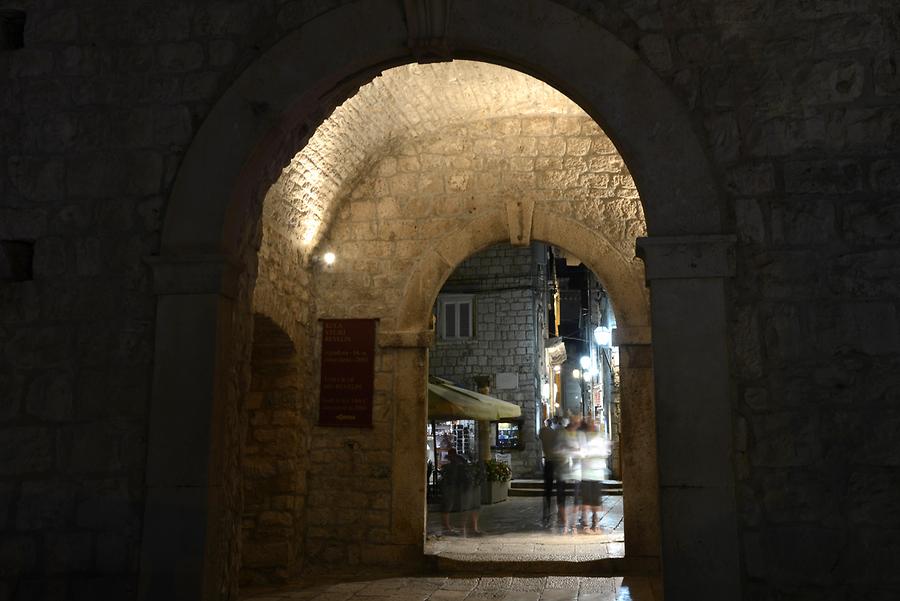 Korčula - Korčula Town; Land Gate at Night