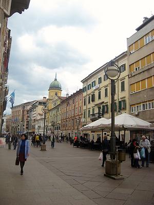 Korzo with City Clock Tower (right), Rijeka, Crotia. 2014. Photo: Clara Schultes