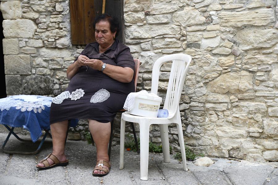 Omodos - Embroidering Woman