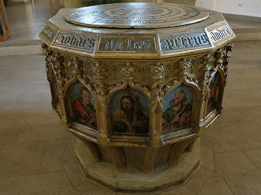 Schwäbisch Hall - St. Catherine's Church; Gothic Baptismal Font