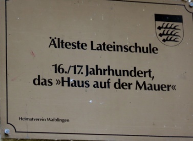 Waiblingen - 'Oldest Latin School'; Plate