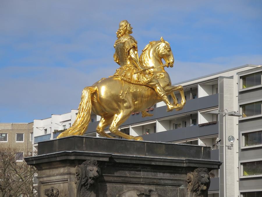 Dresden - Neustädter Market, Equestrian Statue 'Augustus II the Strong', 1736