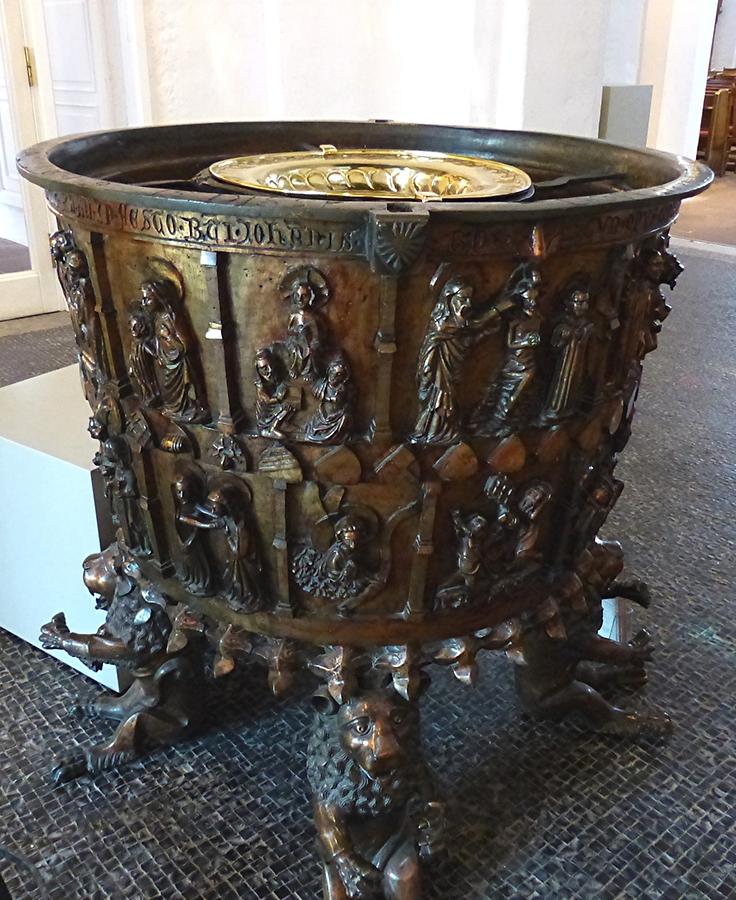 Kiel - Protestant St. Nicholas' Church; Bronze Baptismal Font