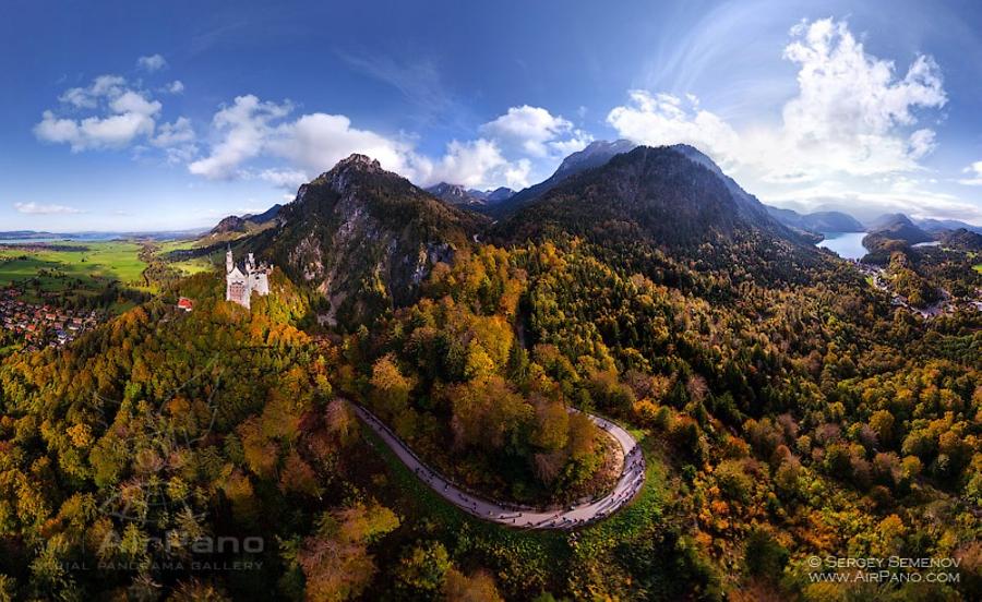 Neuschwanstein Castle in Autumn, © AirPano 