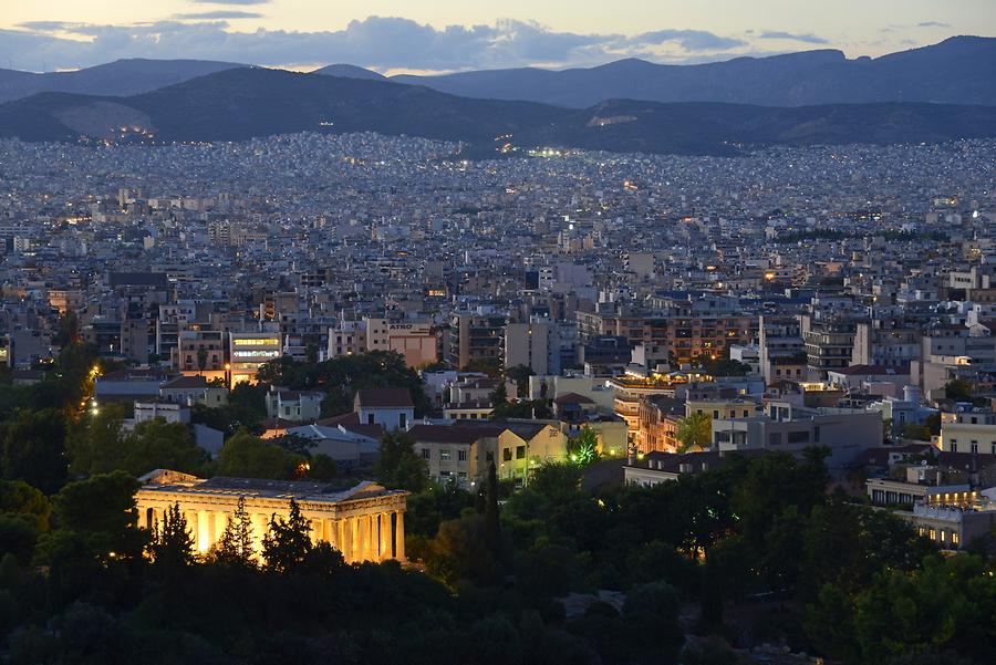 View from Filopappou Hill at Night