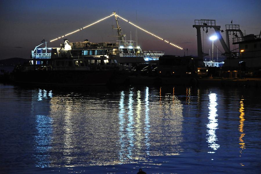 Chora - Harbour at Night