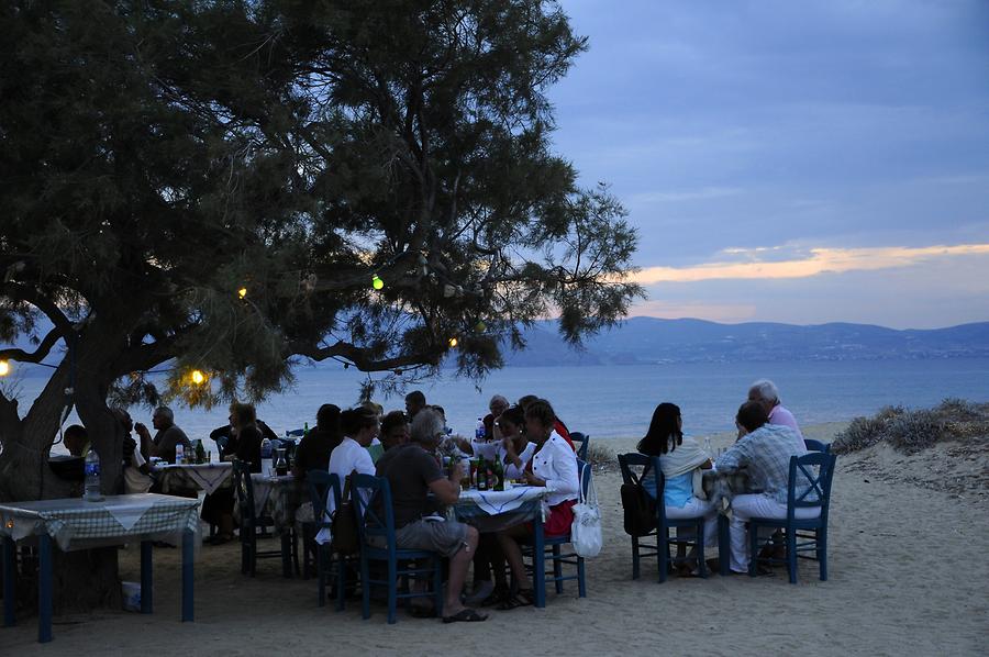 Plaka Beach at Sunset