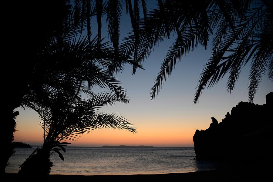 Vai - Palm-lined Beach at Sunset