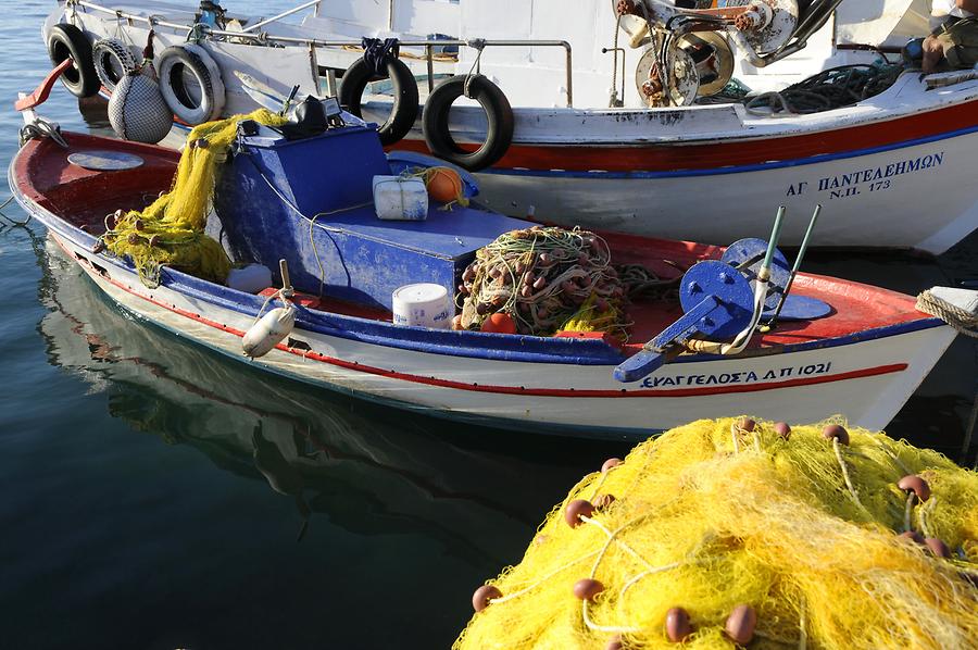 Naoussa - Harbour; Fishing Boats