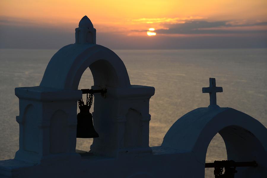 Oia - Church at Sunset