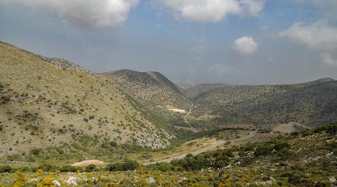 Driving up to the Lassithi platea