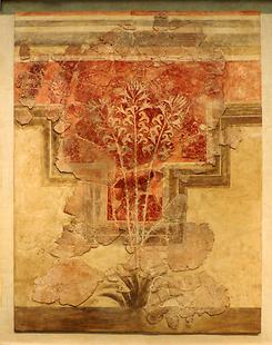 Wandmalerei aus Bruchstücken zusammengesetzt