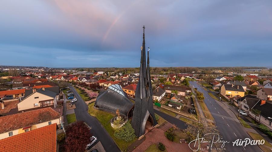 Heart of Jesus Catholic Church. Paks, Hungary, © AirPano 