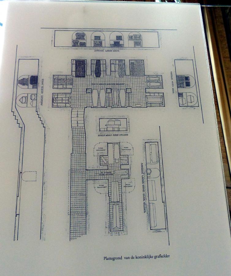 Delft - Nieuwe Kerk; Layout of the Royal Burial Crypt of the House of Orange-Nassau