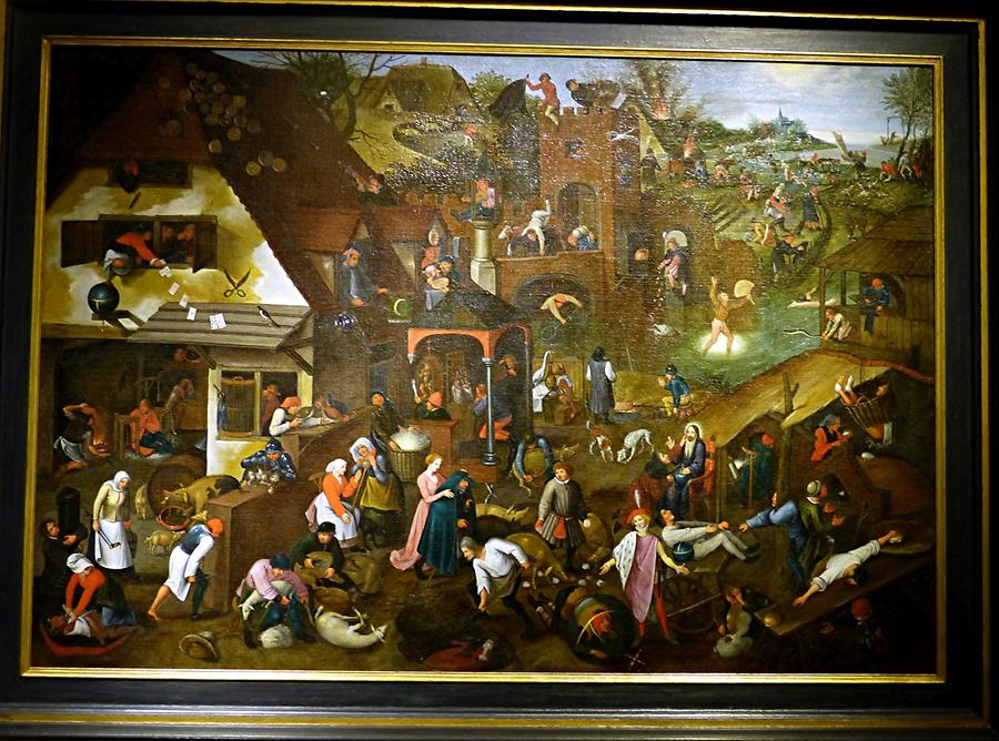 Haarlem - Frans Hals Museum; 'Netherlandish Proverbs' by Pieter Breughel the Elder, 1559