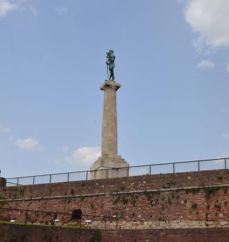 View from the side of the Pobednik monument