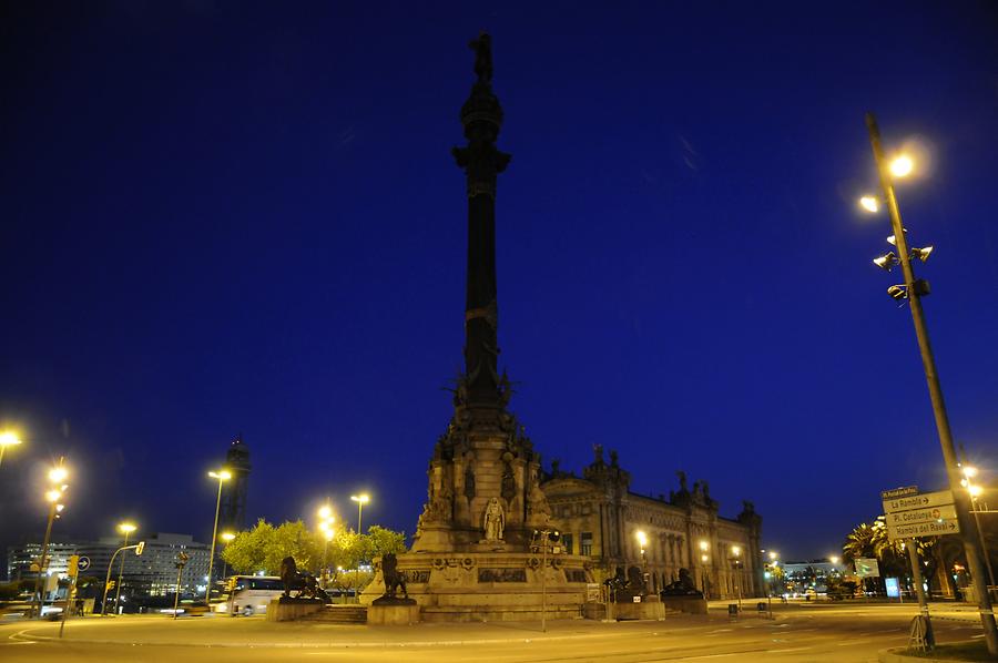 Columbus Monument at Night