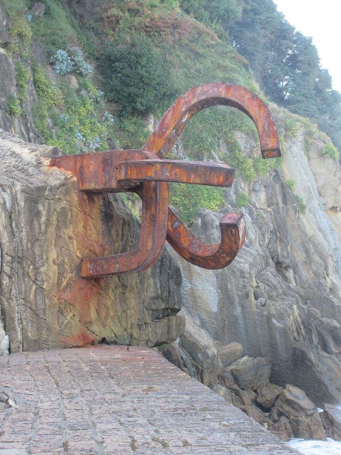 San Sebastian - Paseo Eduardo Chillida - Part of Sculpture 'Peine del Viento' of Eduardo Chillida