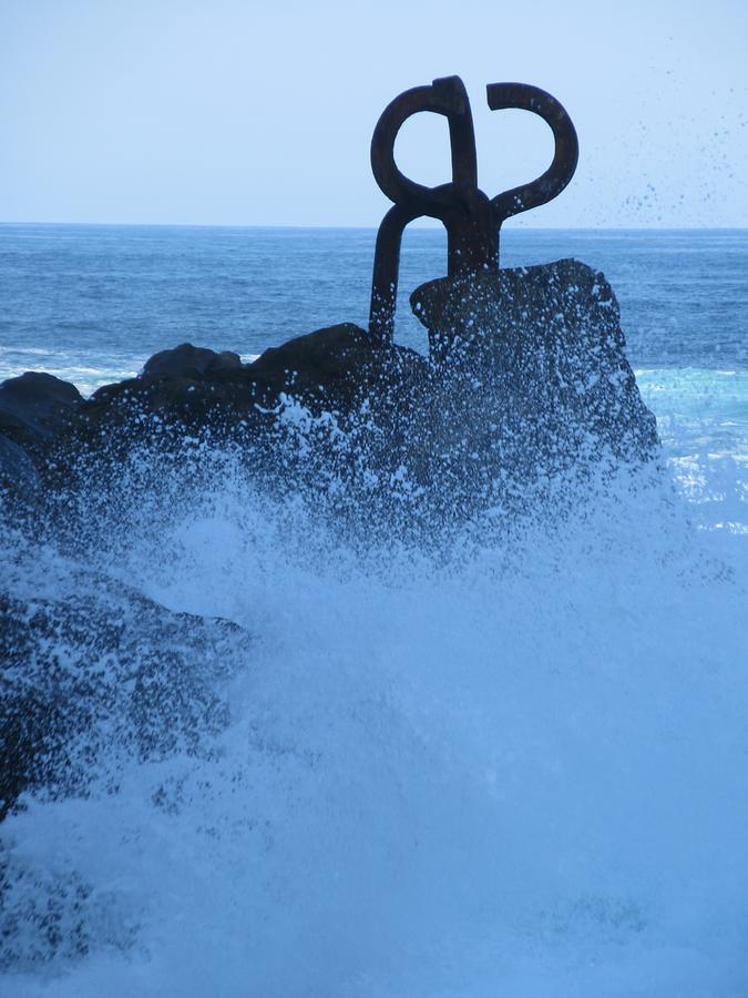 San Sebastian - Paseo Eduardo Chillida - Part of Sculpture 'Peine del Viento' of Eduardo Chillida