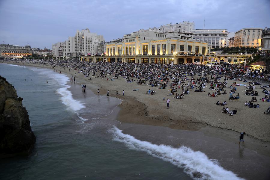 Beach Biarritz at Night