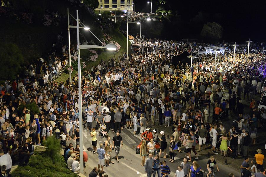 People Biarritz at Night