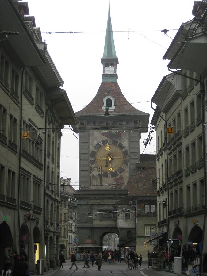 Bern - Kramgasse Marktgasse - Zeitglockenturm Zytglogge marktgassenseitig