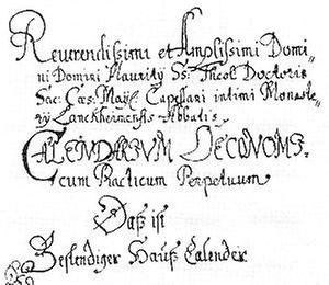 Hundertjähringer Kalender  Heimatlexikon  Kunst und Kultur im Austria 