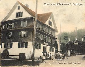 Mühlebach, Ortskern. Postkarte.