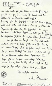 Brief von Max Planck an Erwin Schrödinger, 1925