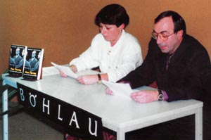 Lesung durch die Autorin Brigitte Kromp und den Burgschauspieler Heinz Zuber, 1992