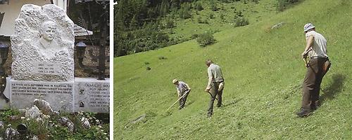 Wilderertragödie von Kalkstein: '...die achte Kugel hat mich tödlich getroffen...' - Die steilen Bergwiesen können nur in anstrengender Handarbeit gemäht werden.