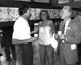 Peter Stöger, Helga Schicktanz, Werner Leinfellner beim Wittgenstein-Symposion 1984