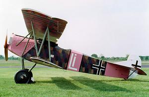 Fokker D. VII mit Lozenge Camouflage, dem Buntfarbenaufdruck. (Foto: USAF Museum, Public Domain)